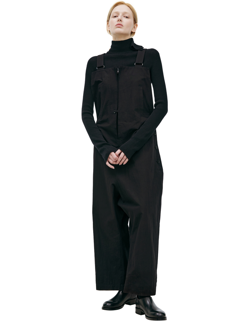 Y's Zippered Denim Jumpsuit - Black Y's Zippered Denim Jumpsuit - Black