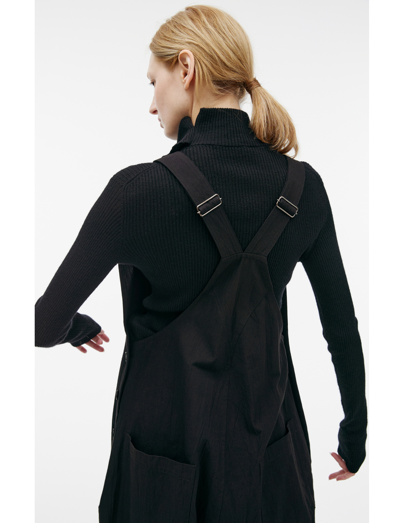 Y's Zippered Denim Jumpsuit - Black Y's Zippered Denim Jumpsuit - Black