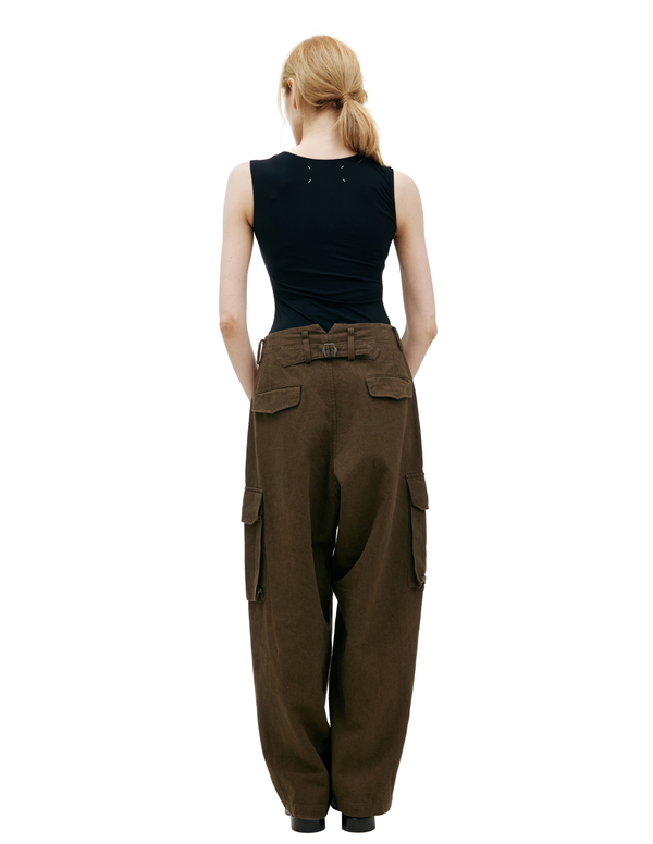 Y's Linen Cargo Trousers - Khaki Y's Linen Cargo Trousers - Khaki