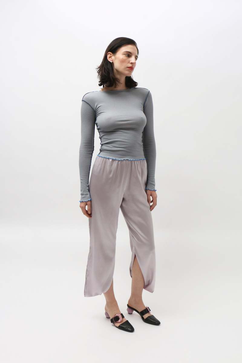 BASERANGE　VIEN LONG SLEEVE Baserange Vein Long Sleeve Tee In Bow Blue