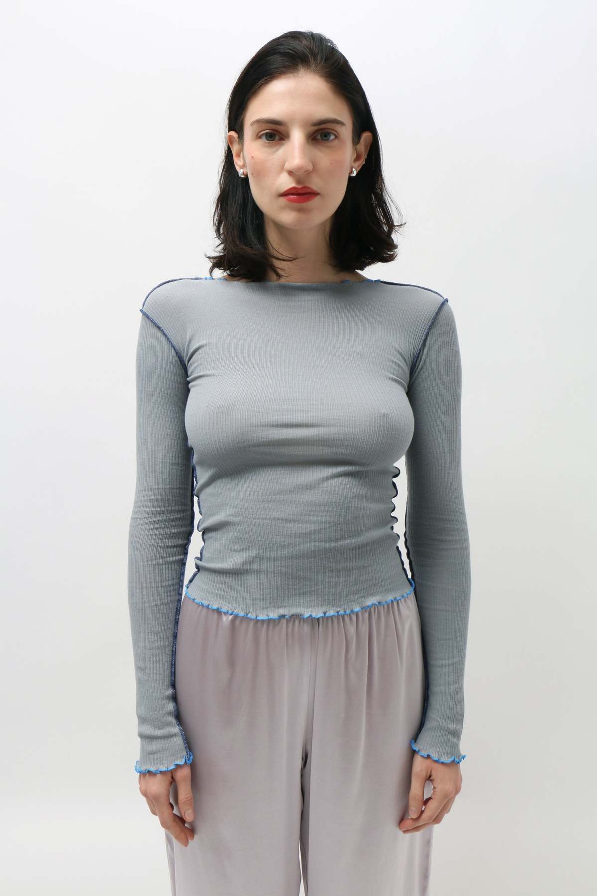 BASERANGE ｜VEIN LONG SLEEVE【KEV BLUE】 Baserange Vein Long Sleeve - Kev Blue | Garmentory