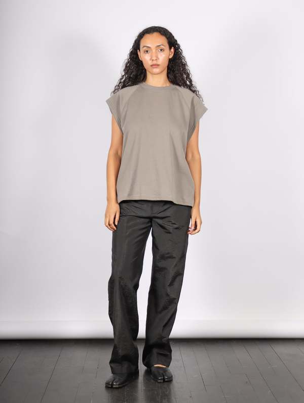 Tibi Light Weight Sweatshirting Easy Top - Dark Stone