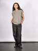 Tibi Light Weight Sweatshirting Easy Top - Dark Stone - Thumbnail 3