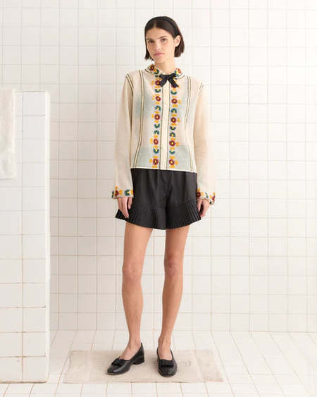 Tシャツ・カットソー BODE White cotton Georgette blouse (WRF23SH011 CREAMMULTI) BODE White Cotton Georgette Blouse - Creammulti | Garmentory