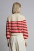 ELEVEN SIX Isla Stripe Cardi - Ivory + Rosso Stripe - Thumbnail 3