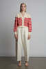 ELEVEN SIX Isla Stripe Cardi - Ivory + Rosso Stripe - Thumbnail 5