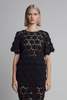 ELEVEN SIX Kara Crochet Top - Black - Thumbnail 1