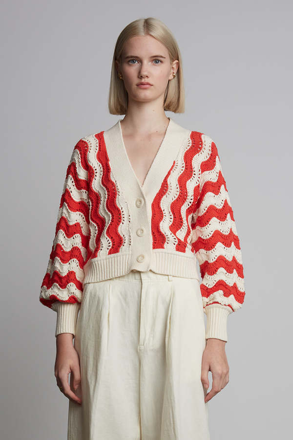 ELEVEN SIX Luna Cardi - Ivory + Rosso