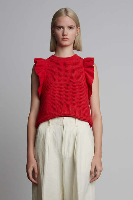 ELEVEN SIX ALEXIA CROCHET TOP - SALAR/BLACK/BLUSH COMBO | Garmentory