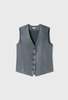 Silk Laundry Twill Vest - Slate - Thumbnail 2