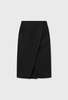 Silk Laundry Wool Wrap Skirt - Black - Thumbnail 2