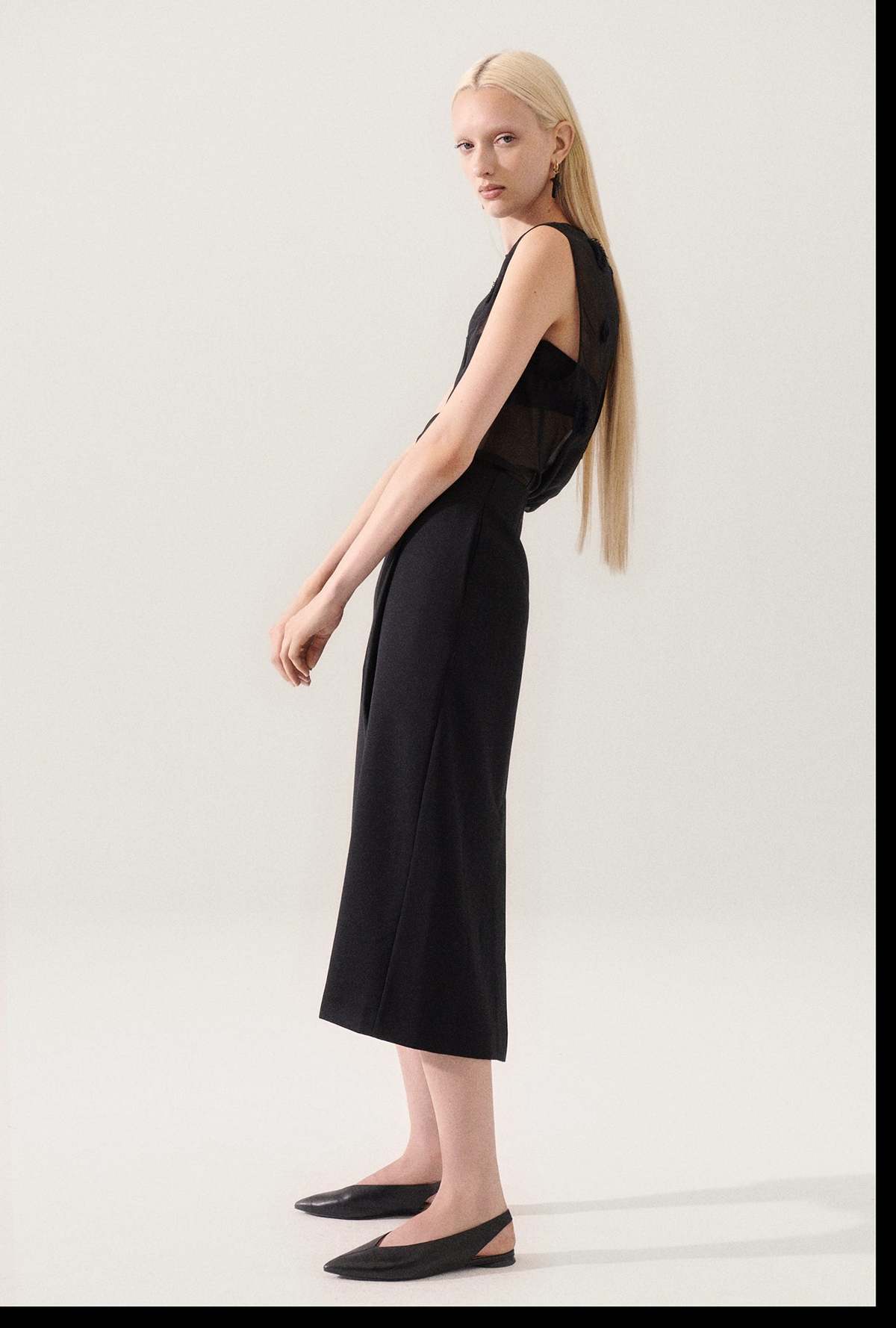 Silk Laundry Wool Wrap Skirt - Black - Image 7 of 8
