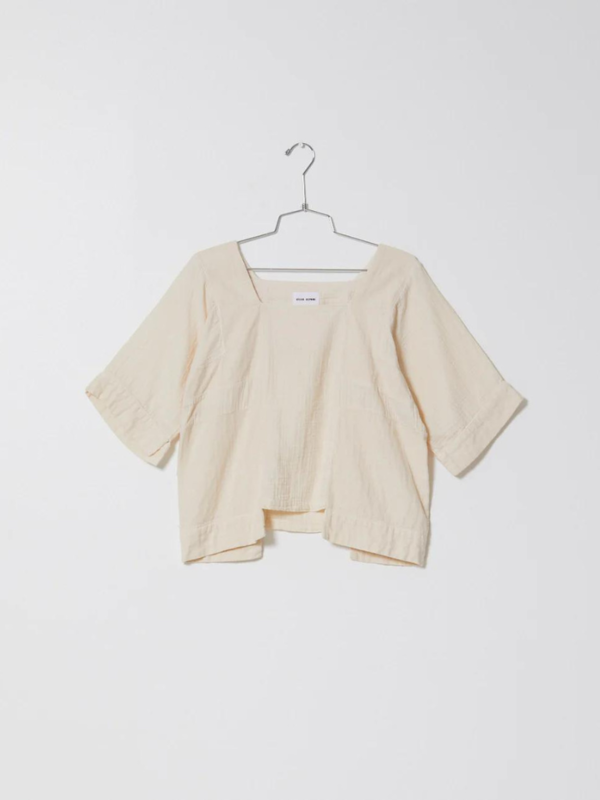 Atelier Delphine Crinkled Cotton Block Top - Kinari Cream Atelier Delphine Crinkled Cotton Block Top - Kinari Cream