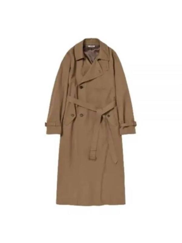Auralee Light Brown Chambray Coat
