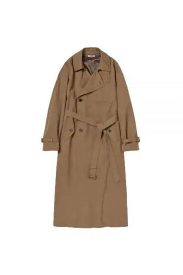Auralee Light Brown Chambray Coat