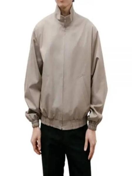 Auralee Linen Silk Check Zip Blouson - Brown | Garmentory