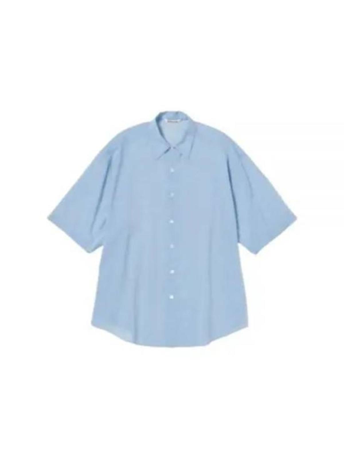 Auralee Short Shirt - Sax Blue Chambray | Garmentory