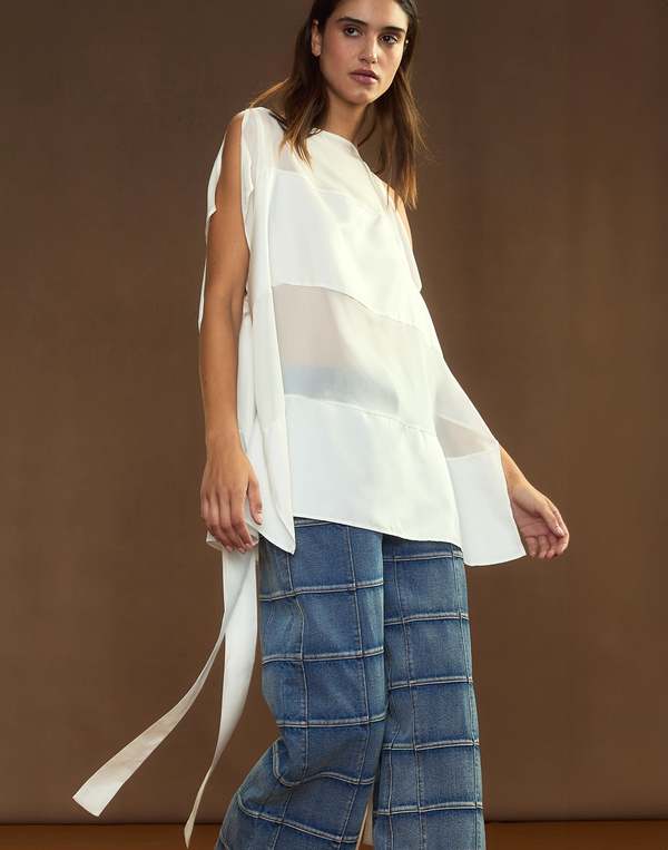 Cynthia Rowley Windswept Silk Blouse - White Cynthia Rowley Windswept Silk Blouse - White