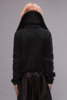 R13 High Neck Shrunken Cardigan Sweater - Washed Black - Thumbnail 4
