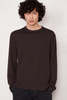 Officine Generale Benny LS Long Sleeve T-Shirt - Dark Coffee - Thumbnail 1