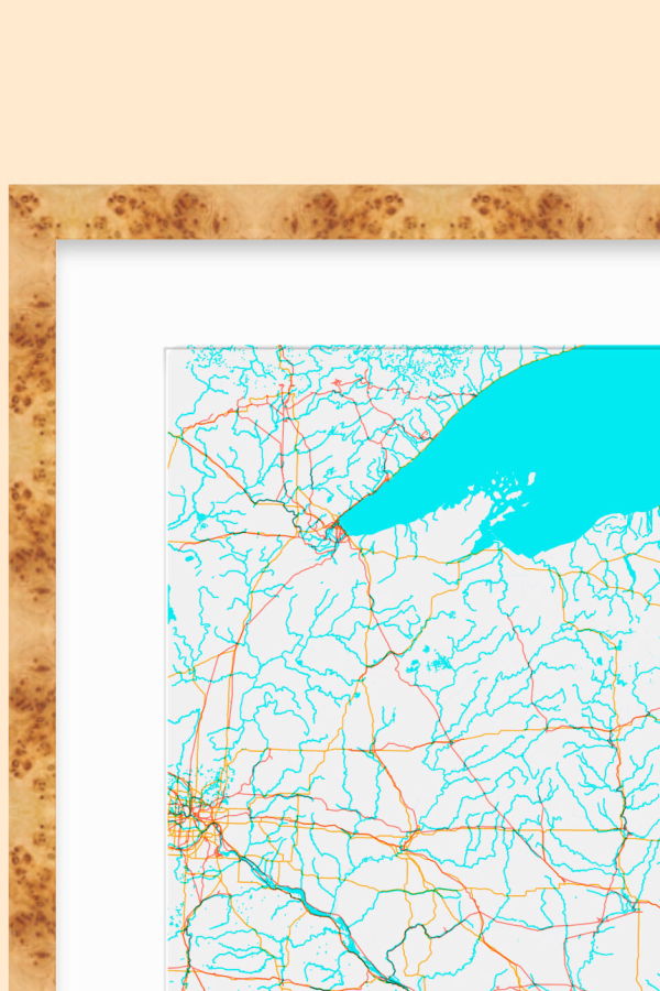 LATLONG.SHOP Rivers + Roads + Rail - XL