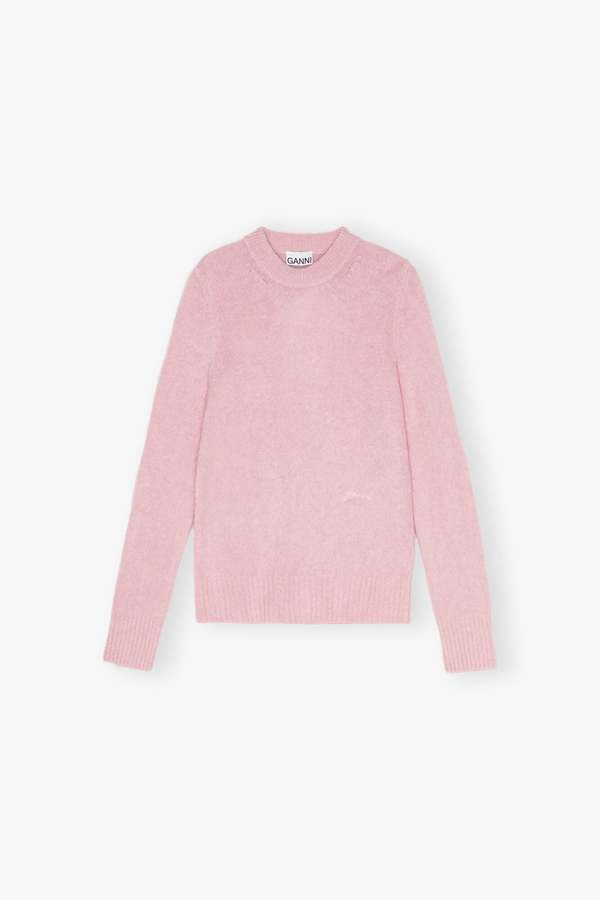 Ganni Brushed Alpaca O-Neck Sweater - Chalk | Garmentory