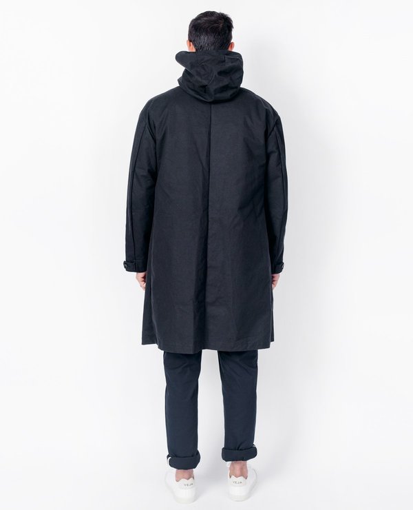 STILL BY HAND Lined Hooded Coat / Black | Garmentory