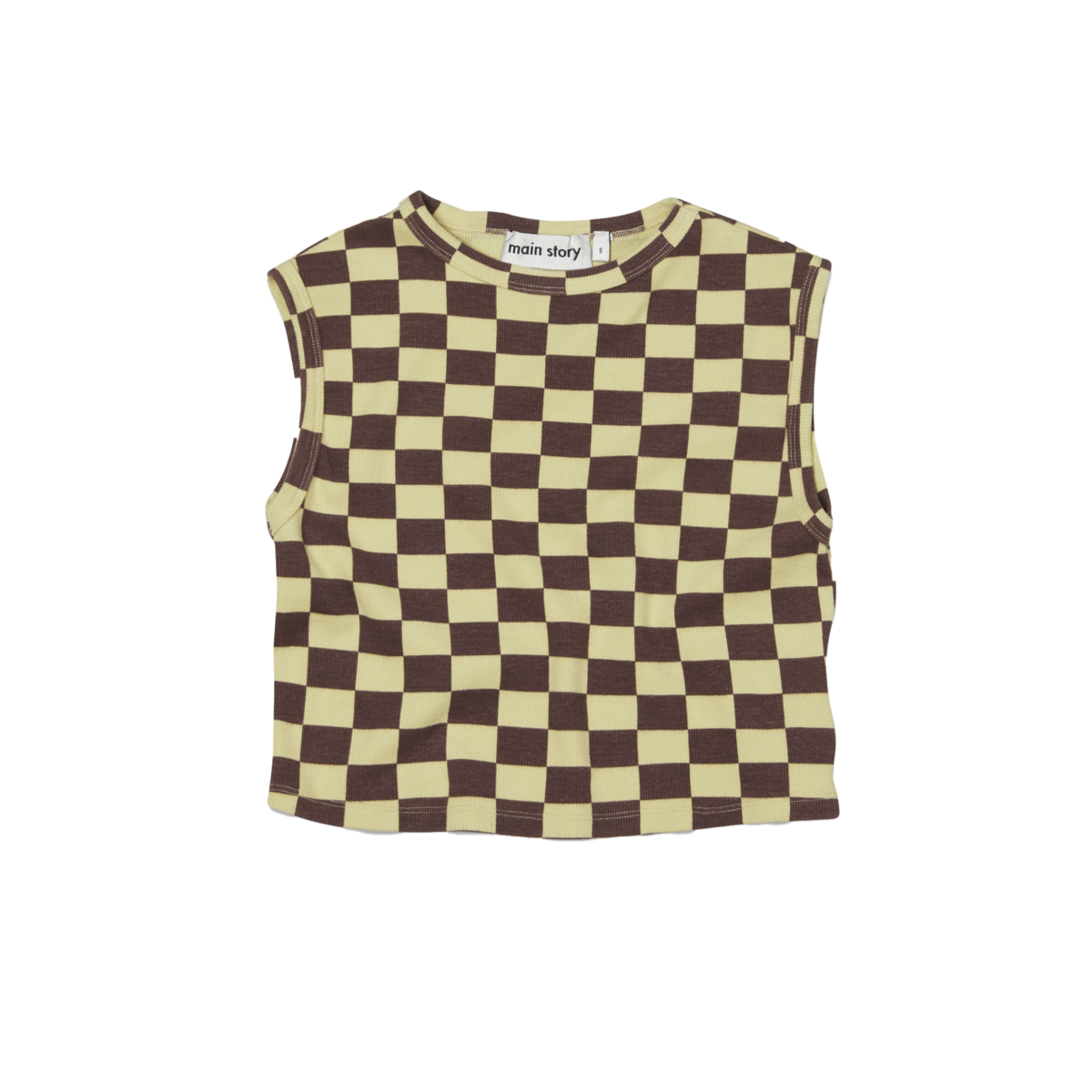 KIDS Main Story Rib Tank - Lemongrass Check - Image 1 of 1