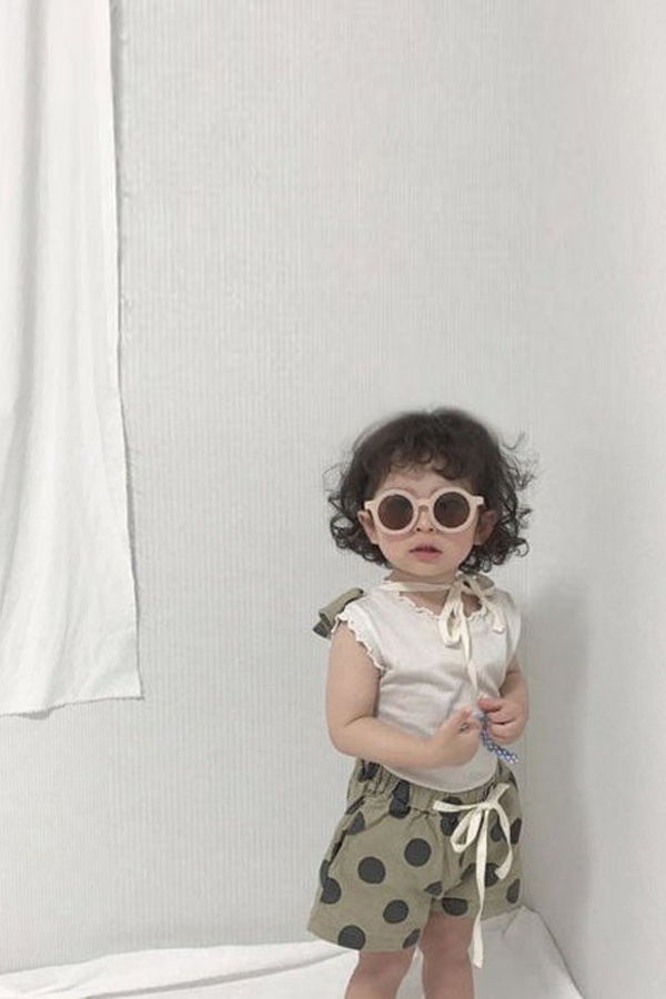 KIDS Nunu Biel Ruffled Tank - Alabaster