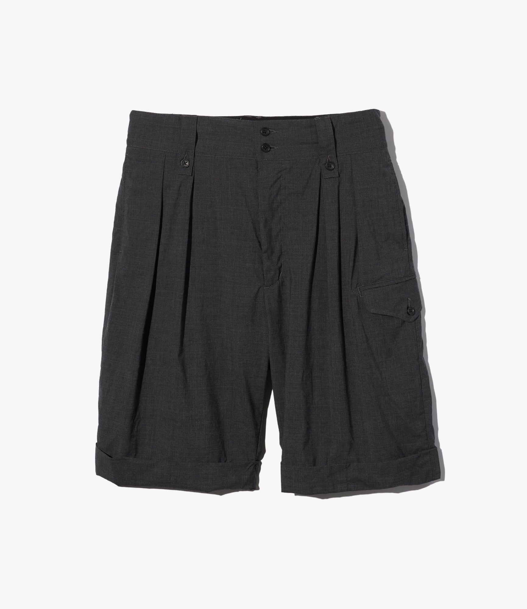 Engineered Garments Gurkha Short - Charcoal Tropical Wool | Garmentory
