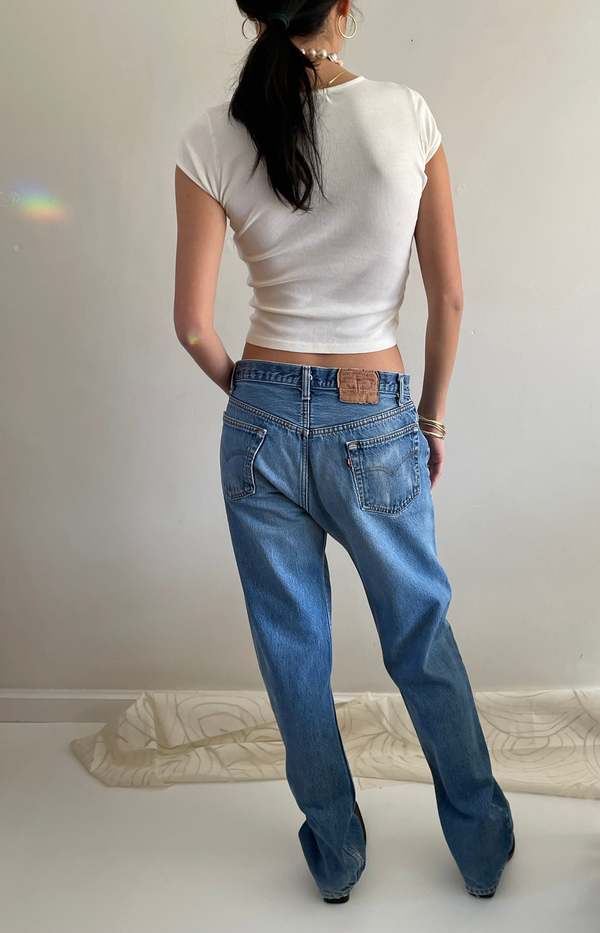 Levi's 501 Boyfriend Button Fly Jeans - Light Wash