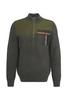 Barbour MKN1615 Zippered Sweater - Olive - Thumbnail 1