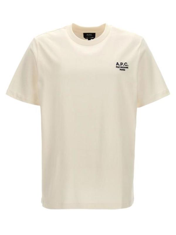A.P.C. White Dark Navy T-Shirt