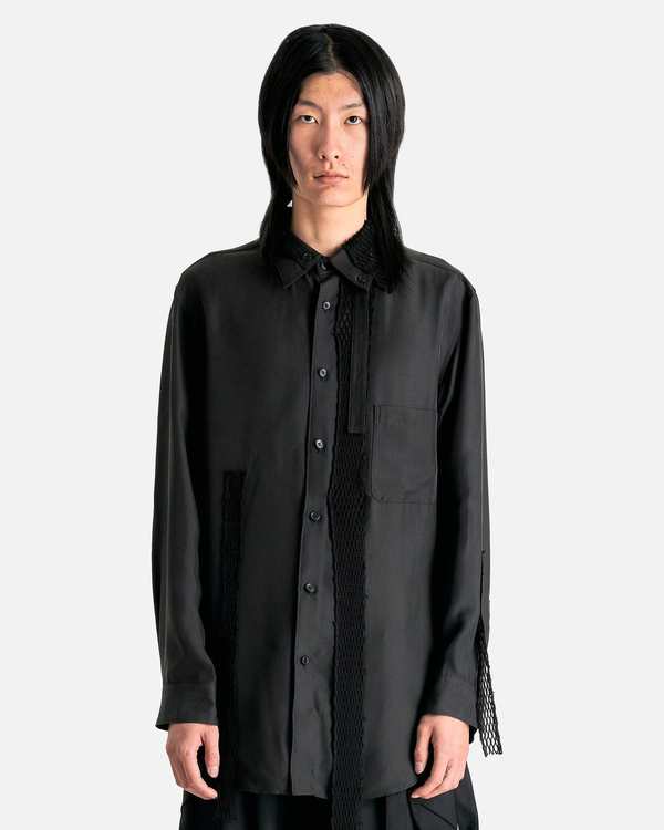 Yohji Yamamoto ブラック 半袖シャツ HW-B64-045 Yohji Yamamoto ブラック 半袖シャツ HW-B64-045 yohji yamamoto