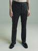 Ernest W. Baker Quilted Flare Trousers - Black with Gold Stud - Thumbnail 1
