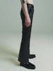 Ernest W. Baker Quilted Flare Trousers - Black with Gold Stud - Thumbnail 2
