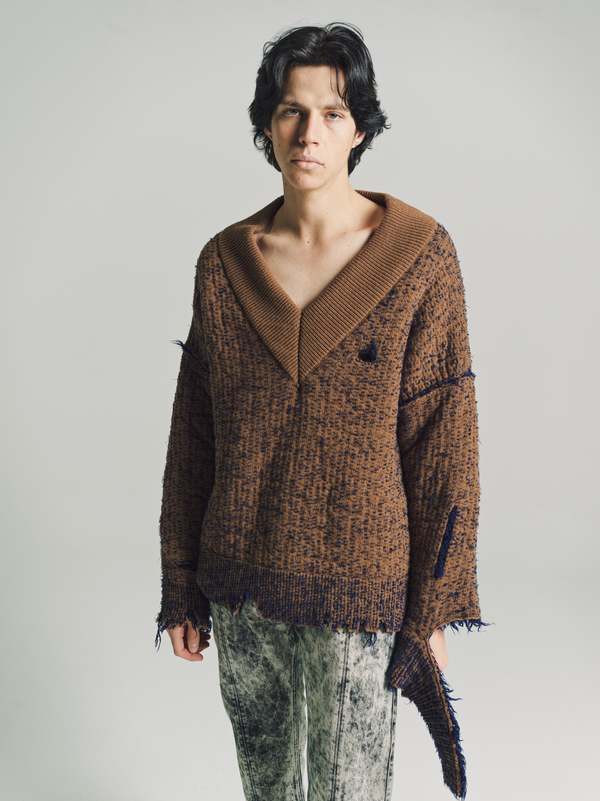 Namacheko Elmet V-Neck Sweater - Chestnut Brown