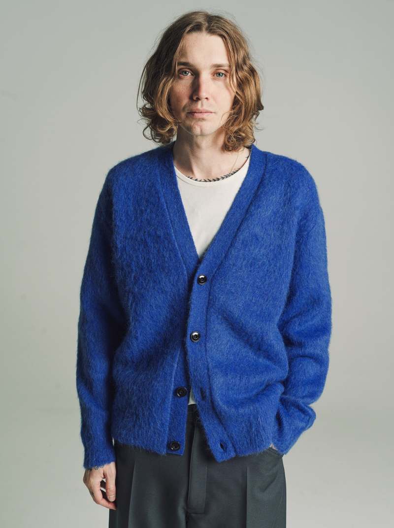 【Mサイズ】Lemaire Mohair カーディガン Lemaire Electric Blue Mohair Brushed Cardigan | Garmentory