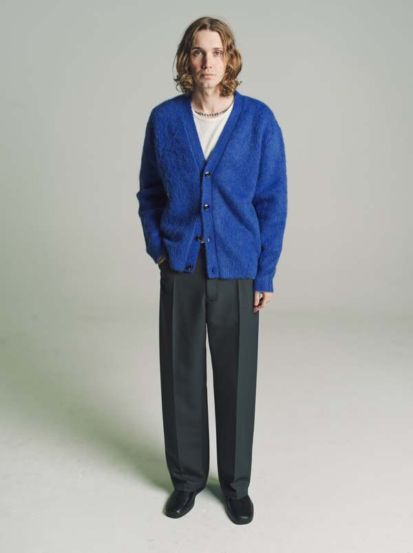 23AW LEMAIRE Mohaire cardigan モヘアカーディガン Lemaire Electric Blue Mohair Brushed Cardigan | Garmentory