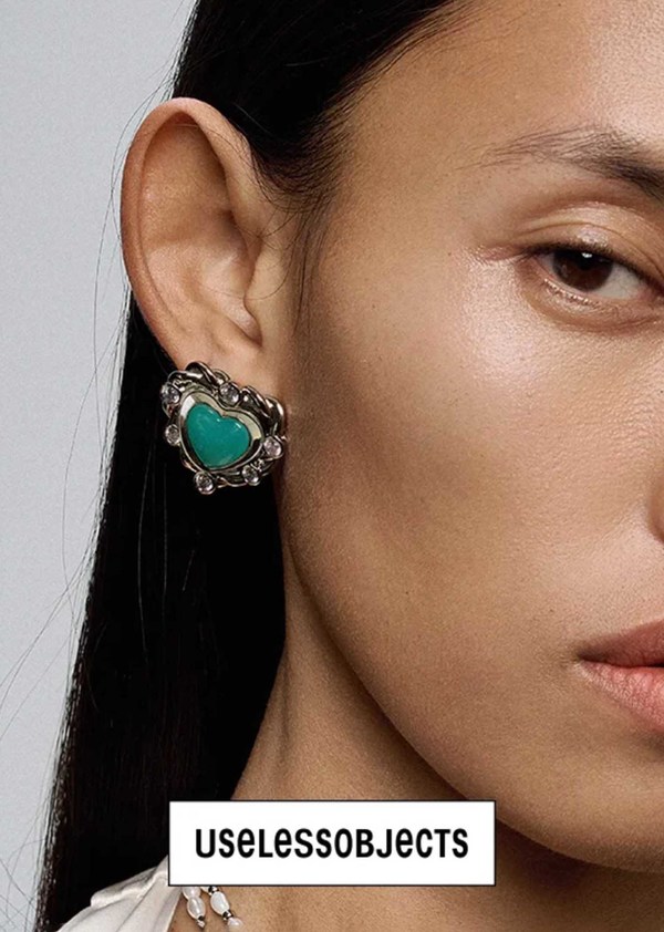 USELESSOBJECTS Blue Heart Amazonite Earrings