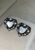USELESSOBJECTS White Heart Amazonite Earrings - Thumbnail 2