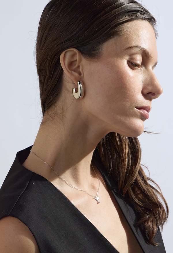 The NKC Store Mod B Hoop Earrings - Silver