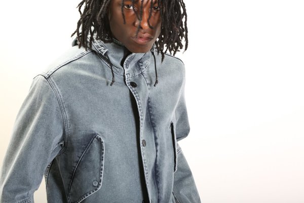 stone island foam resin treated denim