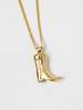 Wolf Circus Cowboy Boot Necklace - Gold - Thumbnail 1