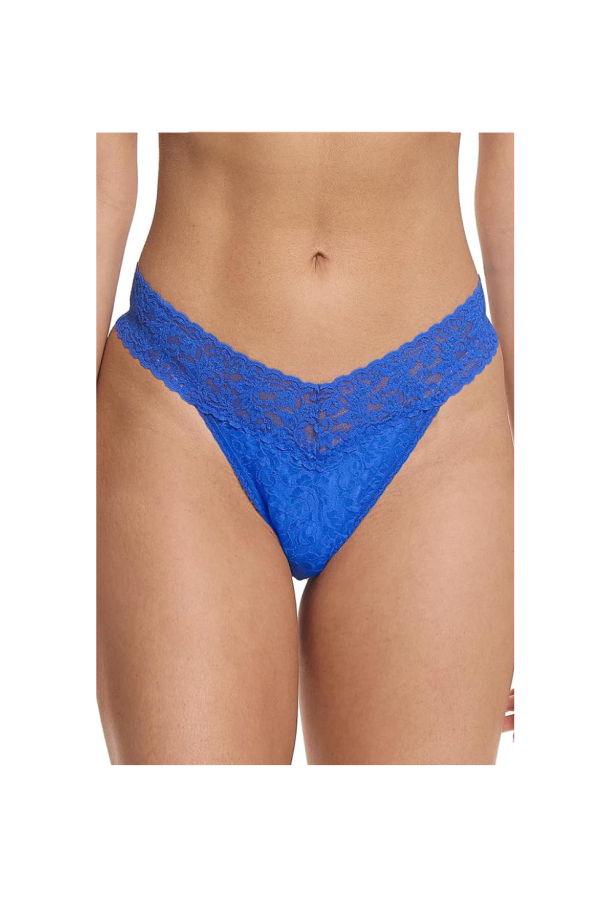 Hanky Panky Sig Lace Original Thong - Across the Pond Blue