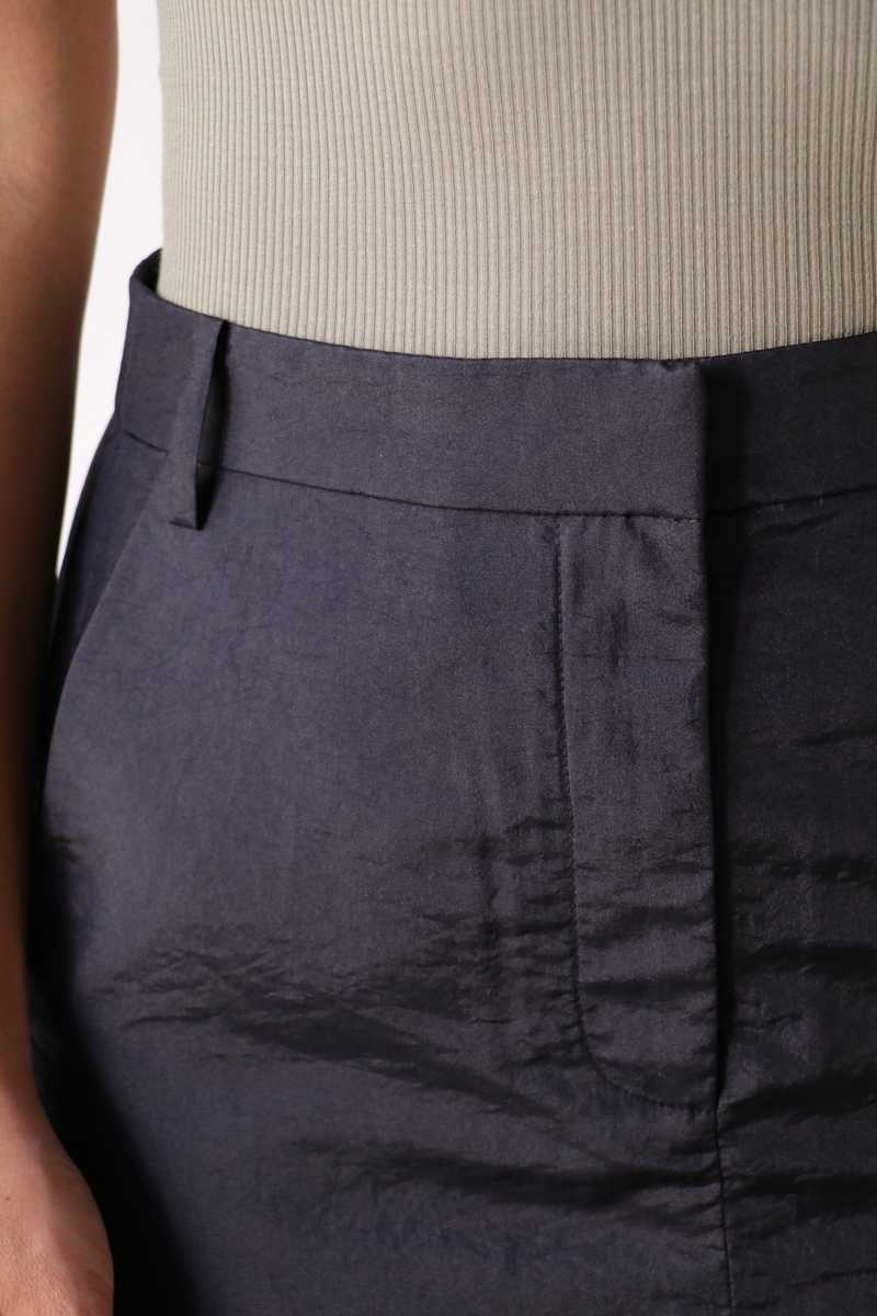 Tibi Crispy Nylon Maxi Skirt - Navy