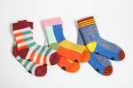 Verloop Kaleidoscope House Socks - Golden Olive Cobalt - Thumbnail 4