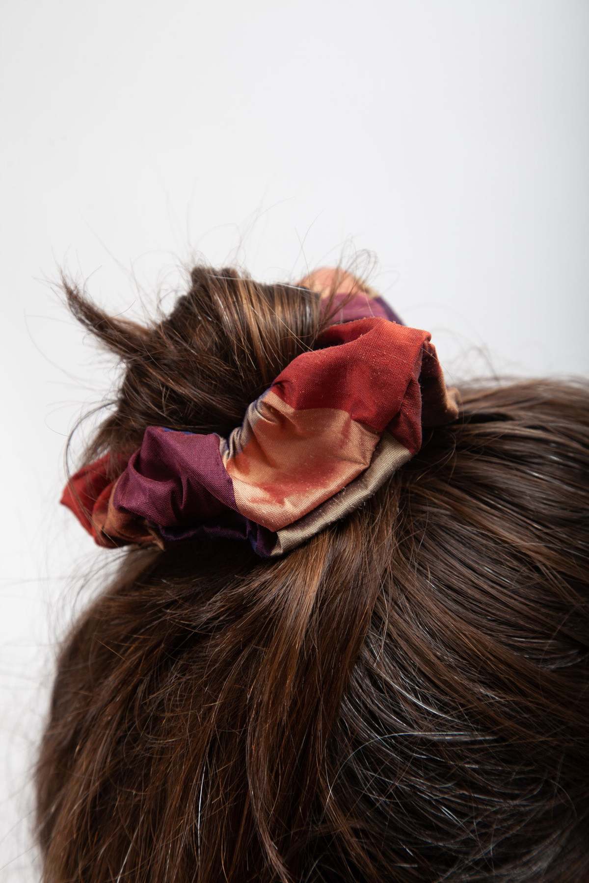 Gravel & Gold Scrunchie - Plaid Dupioni - Image 2 of 2
