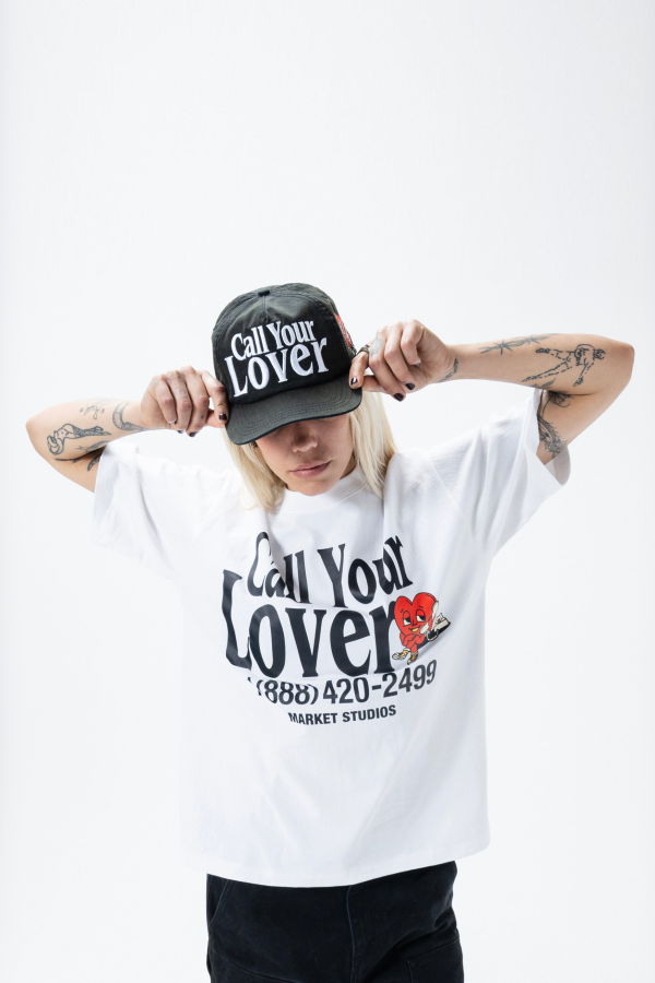 MARKET Call Your Lover 5 Panel Hat - Washed Black