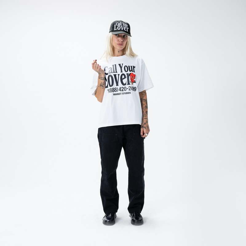 MARKET Call Your Lover 5 Panel Hat - Washed Black